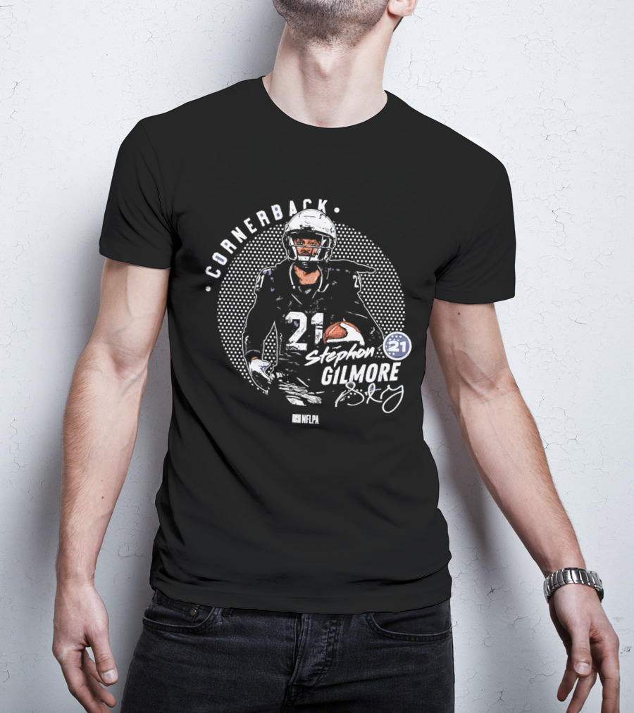 Cornerback Stephon Gilmore 21 NFLPA Dallas Cowboys Signature T-Shirt