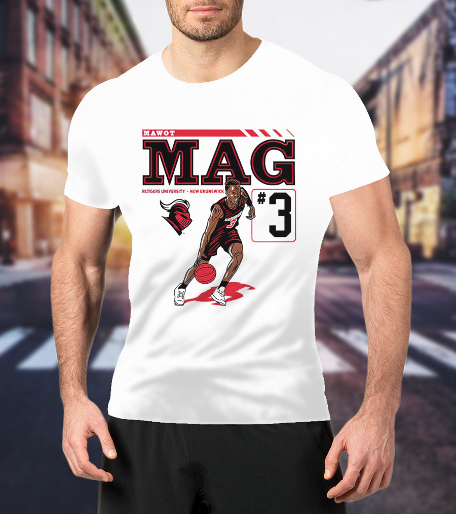 Mawot Mag #3 Rutgers Scarlet Knights Basketball Caricature Rutgers University New Brunswick T-Shirt