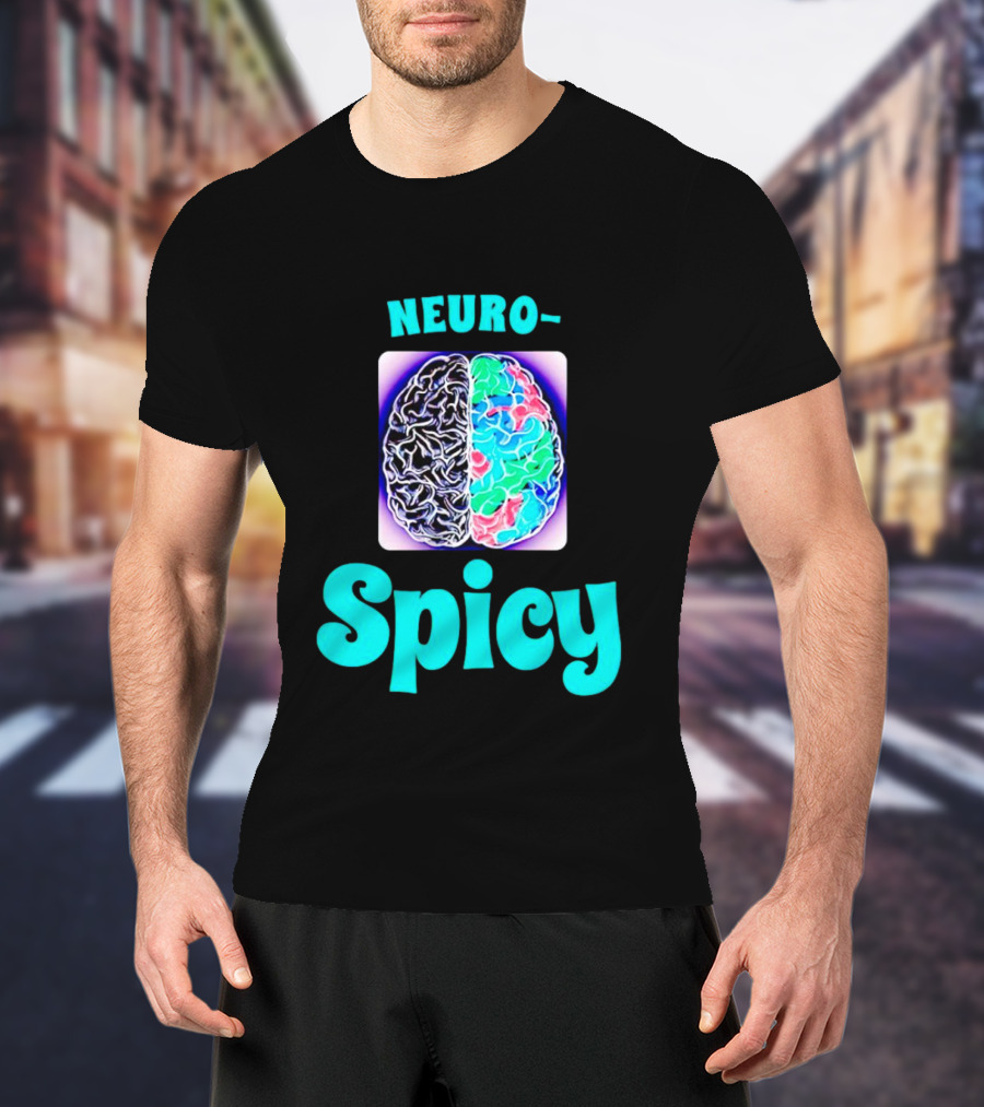 Neuro-Spicy Brains Vibrant Colorful Brain T-Shirt
