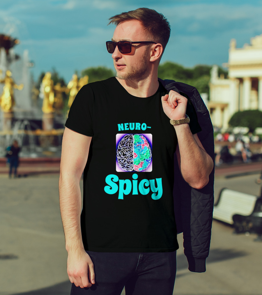 Neuro-Spicy Brains Vibrant Colorful Brain T-Shirt
