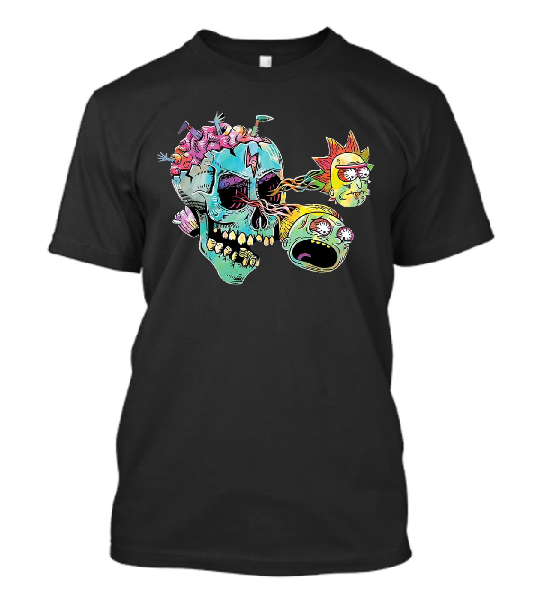 Eyeball Skull Rick And Morty Trippy Surreal Brain Explosion T-Shirt