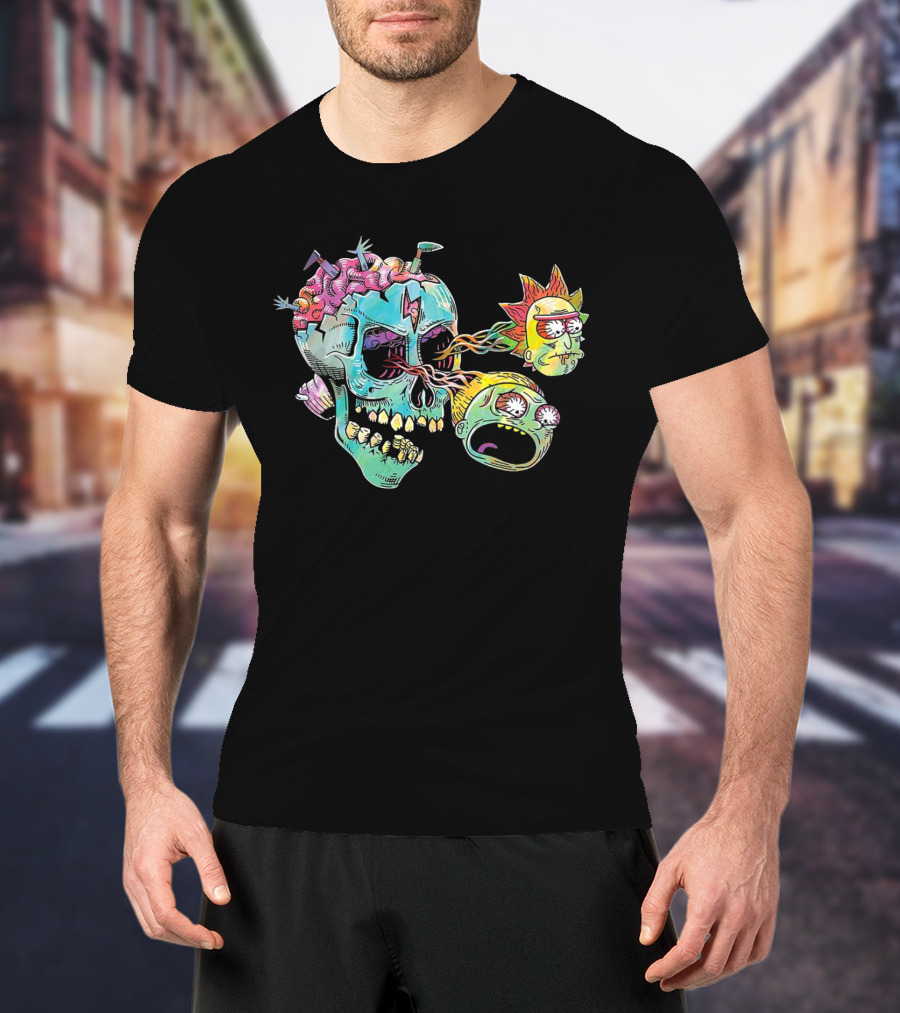 Eyeball Skull Rick And Morty Trippy Surreal Brain Explosion T-Shirt