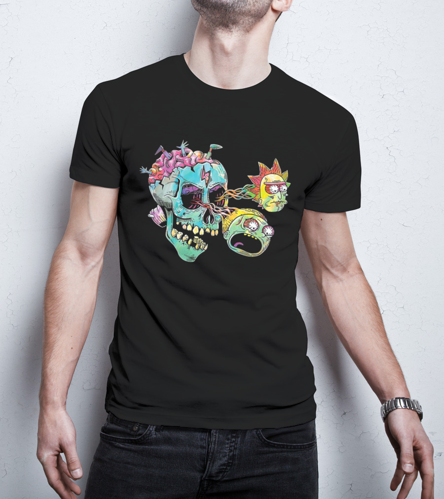 Eyeball Skull Rick And Morty Trippy Surreal Brain Explosion T-Shirt