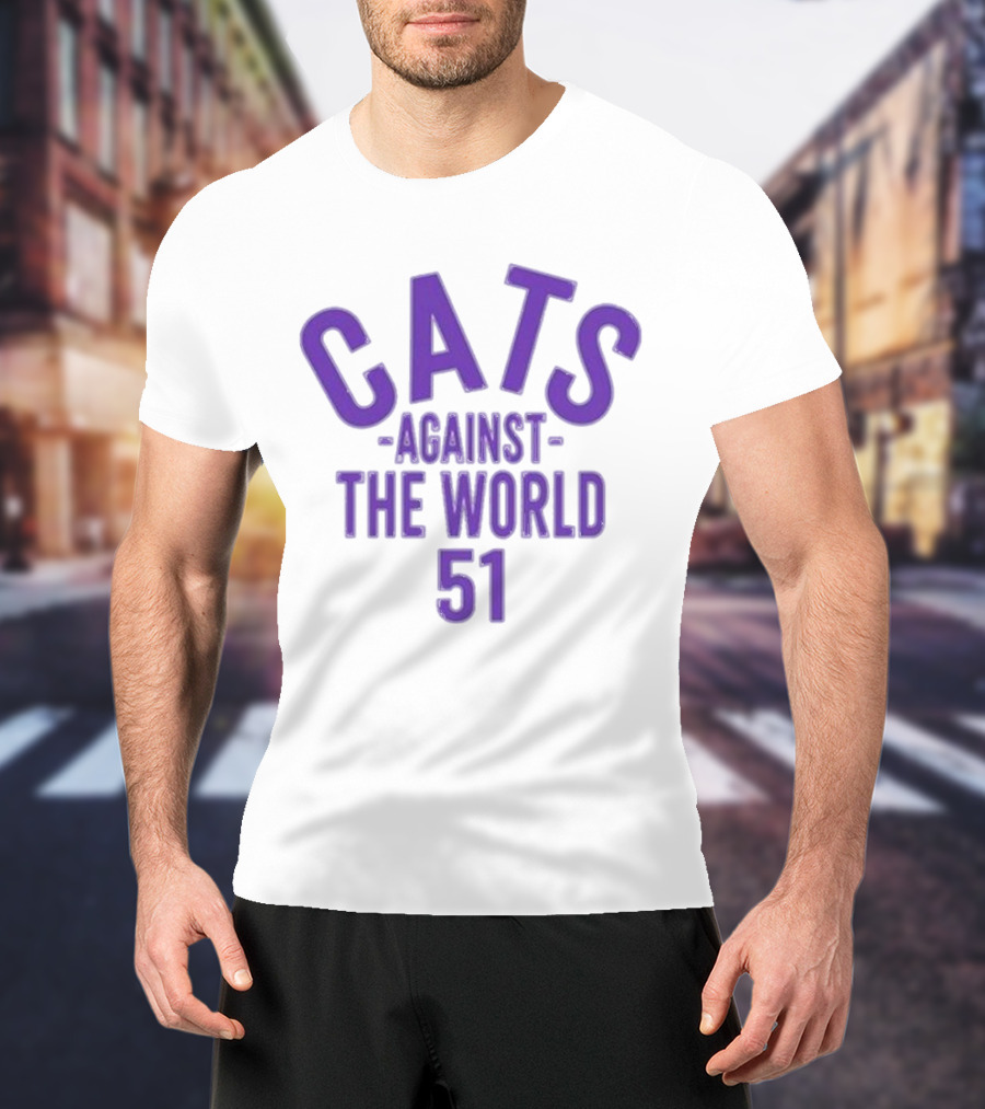 Northwestern Coaches Cats Against The World 51 Retro Purple T-Shirt