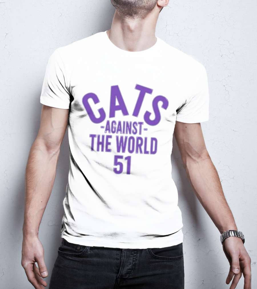 Northwestern Coaches Cats Against The World 51 Retro Purple T-Shirt
