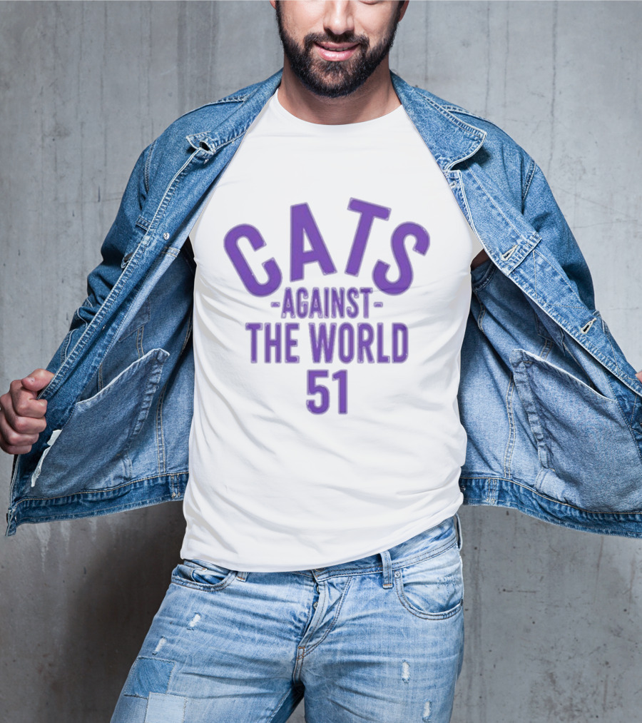 Northwestern Coaches Cats Against The World 51 Retro Purple T-Shirt