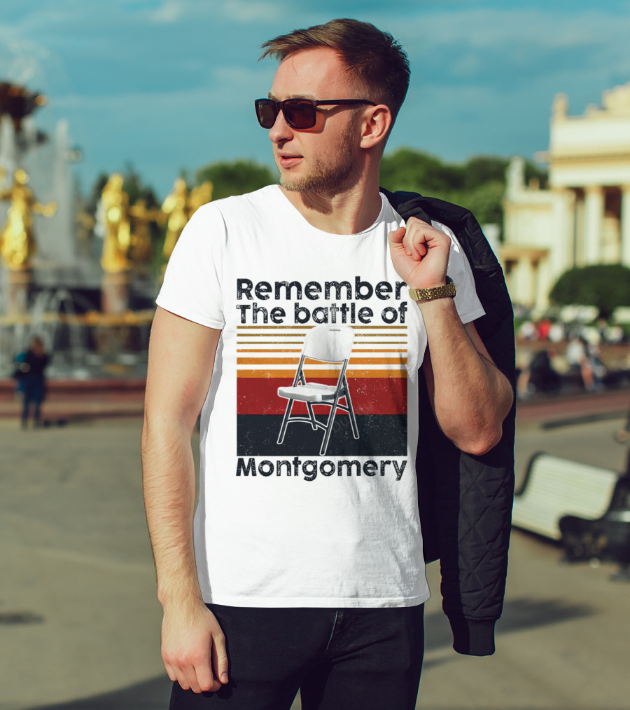 Remember The Battle Of Montgomery Vintage Chair Retro Lines T-Shirt