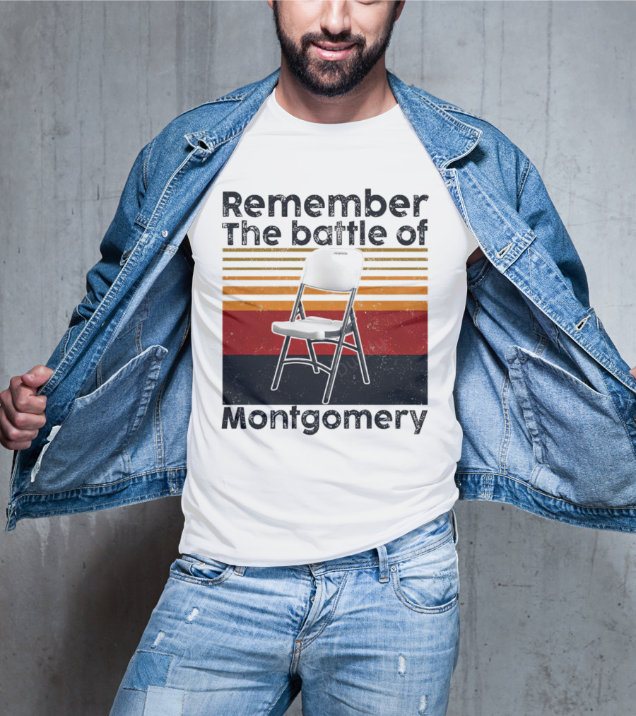 Remember The Battle Of Montgomery Vintage Chair Retro Lines T-Shirt