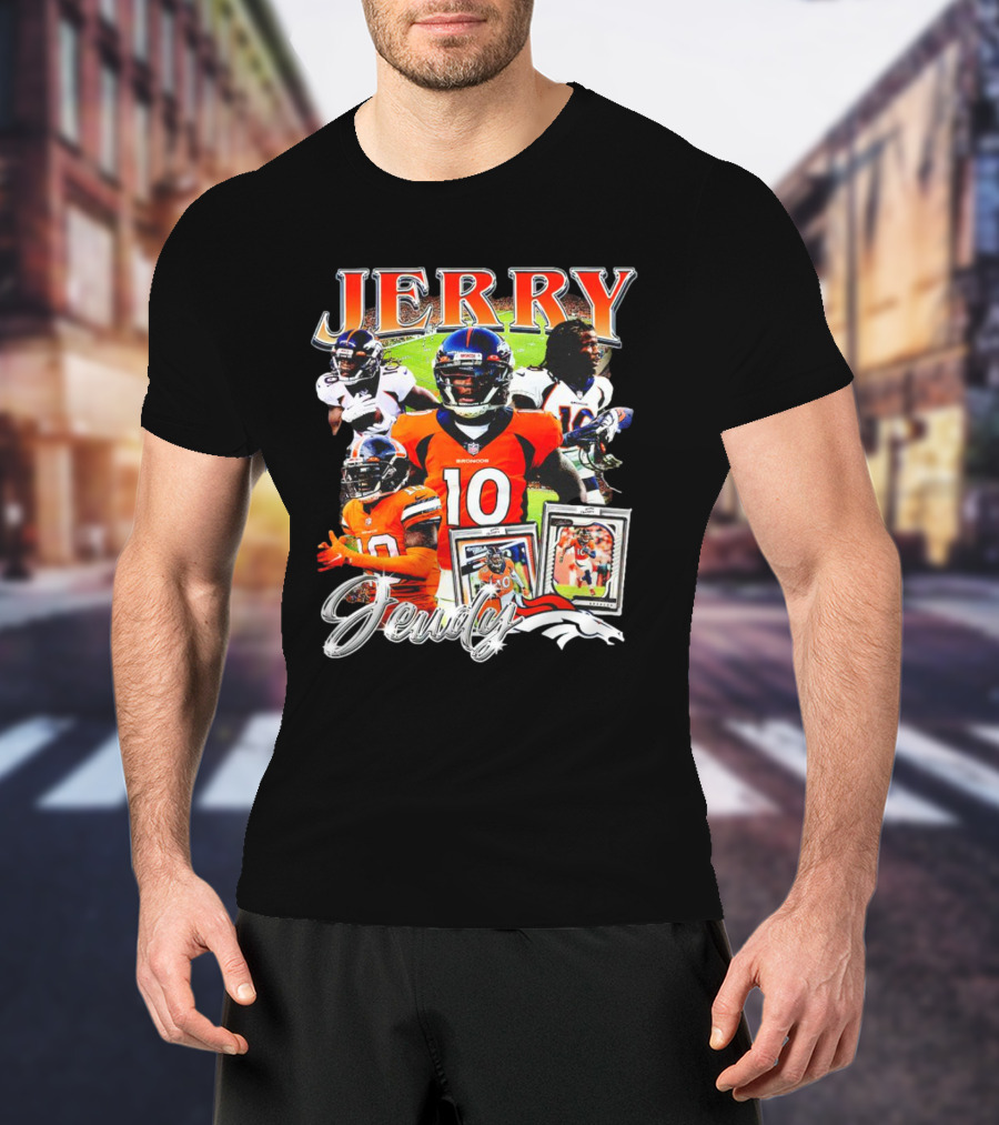 Jerry Jeudy Denver Broncos Number 10 Vintage Football T-Shirt