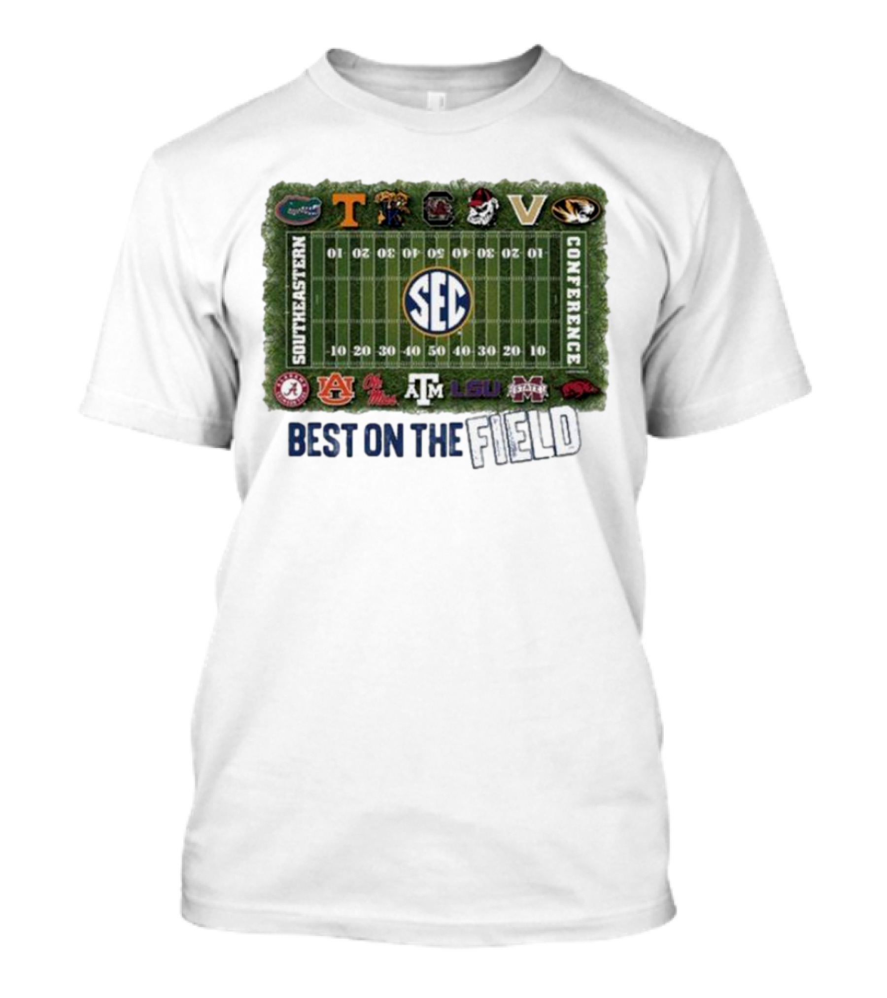 Southeastern Conference Football Best On The Field Logos And Teams T-Shirt