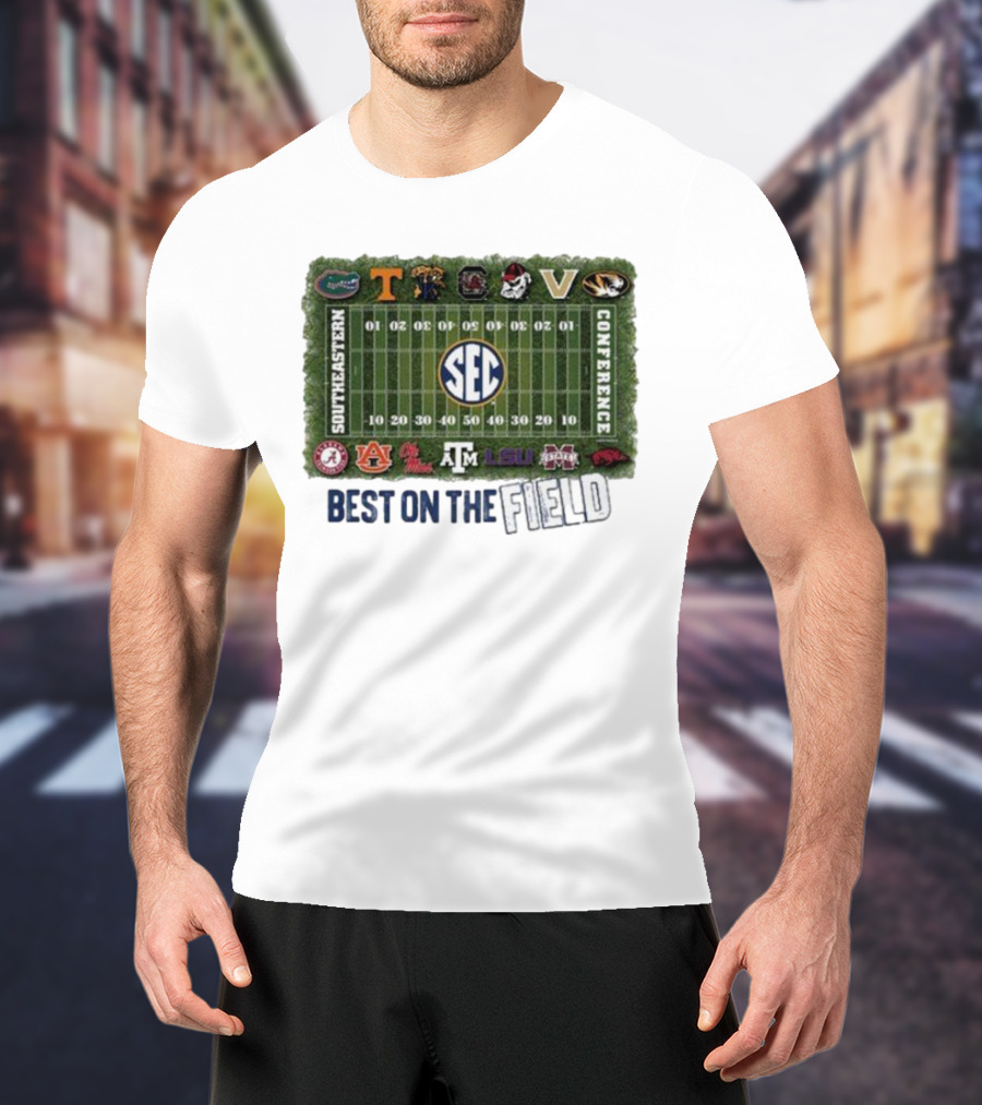 Southeastern Conference Football Best On The Field Logos And Teams T-Shirt
