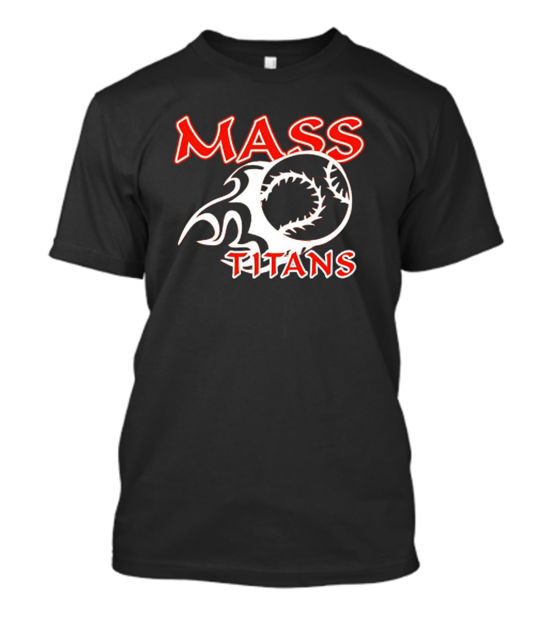 Mass Titans Baseball Flaming Ball T-Shirt