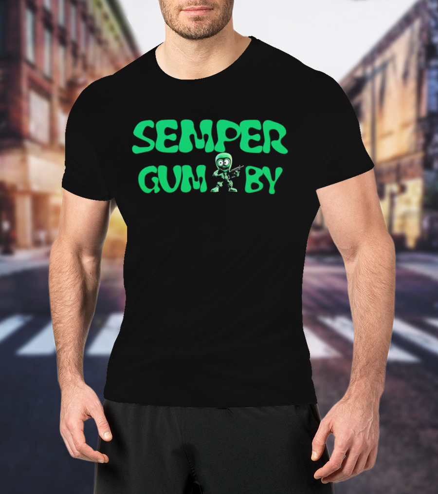 Semper Gum-by Military Cartoon Mashup T-Shirt