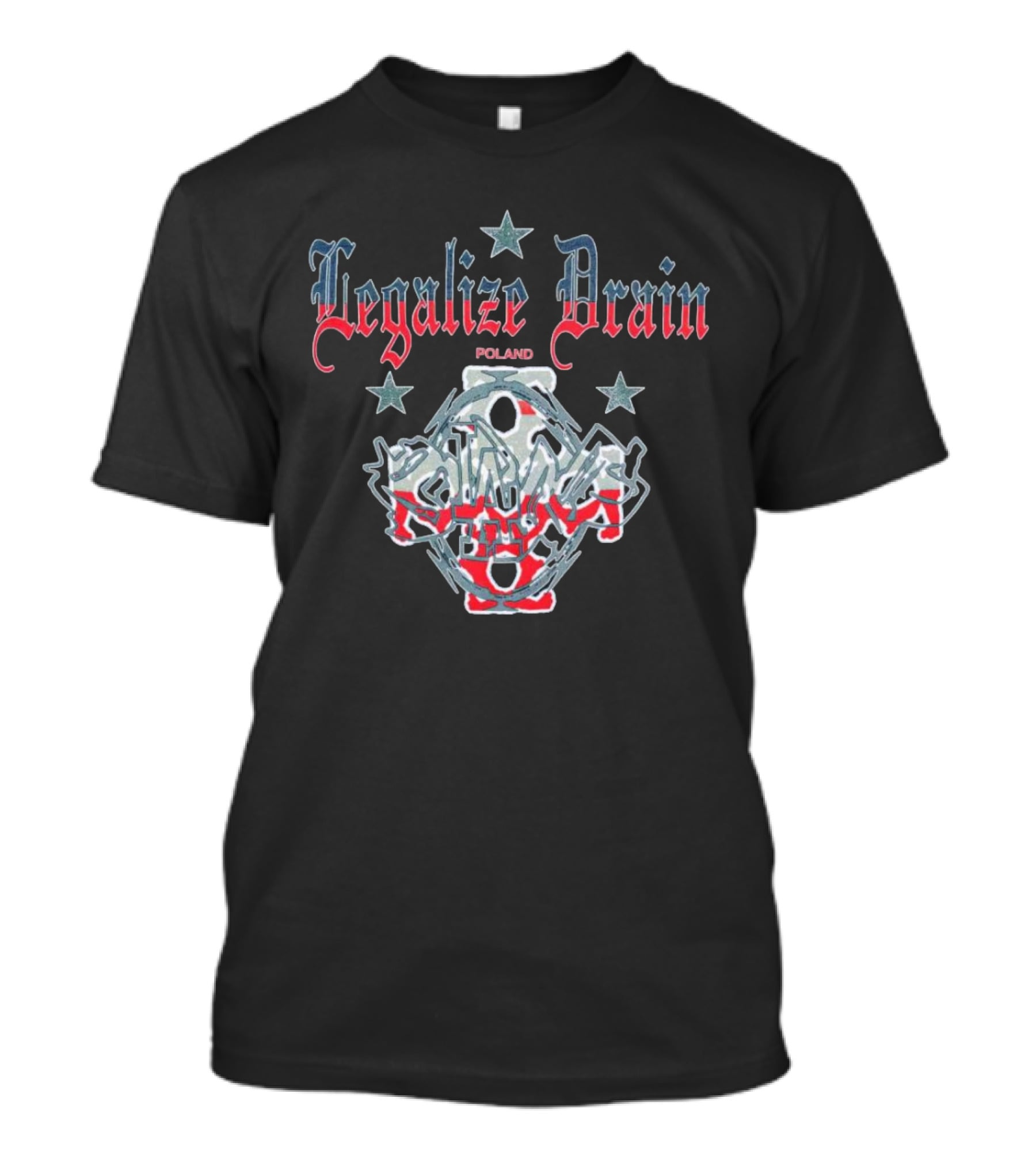 Legalize Drain Poland Stars And Chains T-Shirt