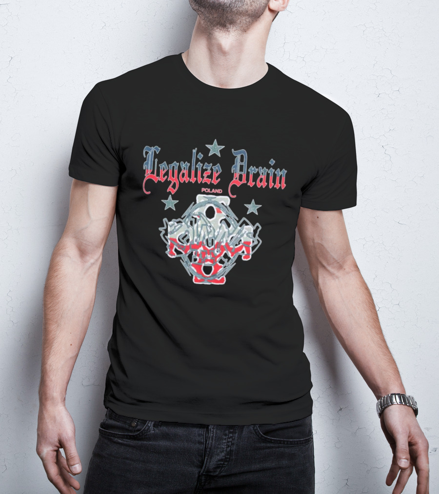 Legalize Drain Poland Stars And Chains T-Shirt