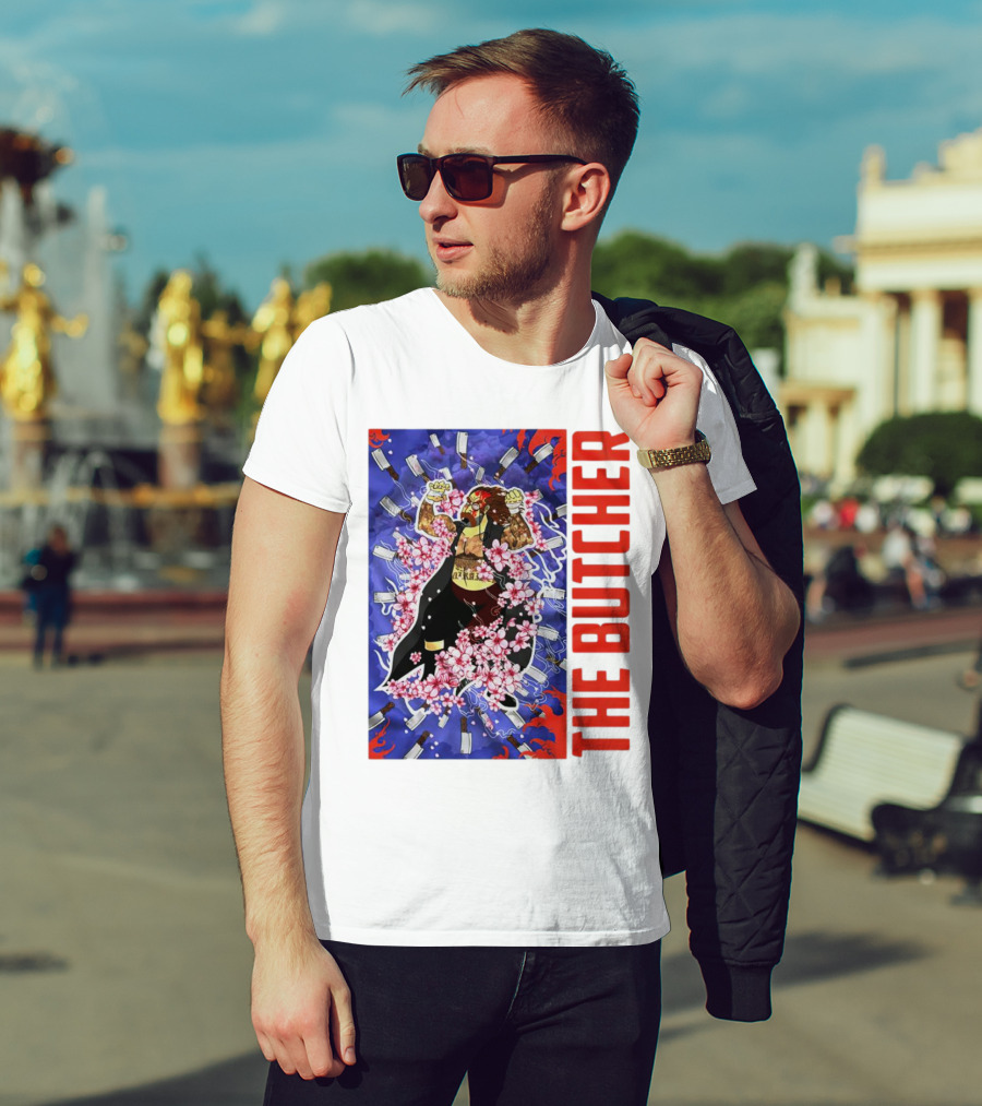 THE BUTCHER Cherry Blossom Blades Power Stance T-Shirt
