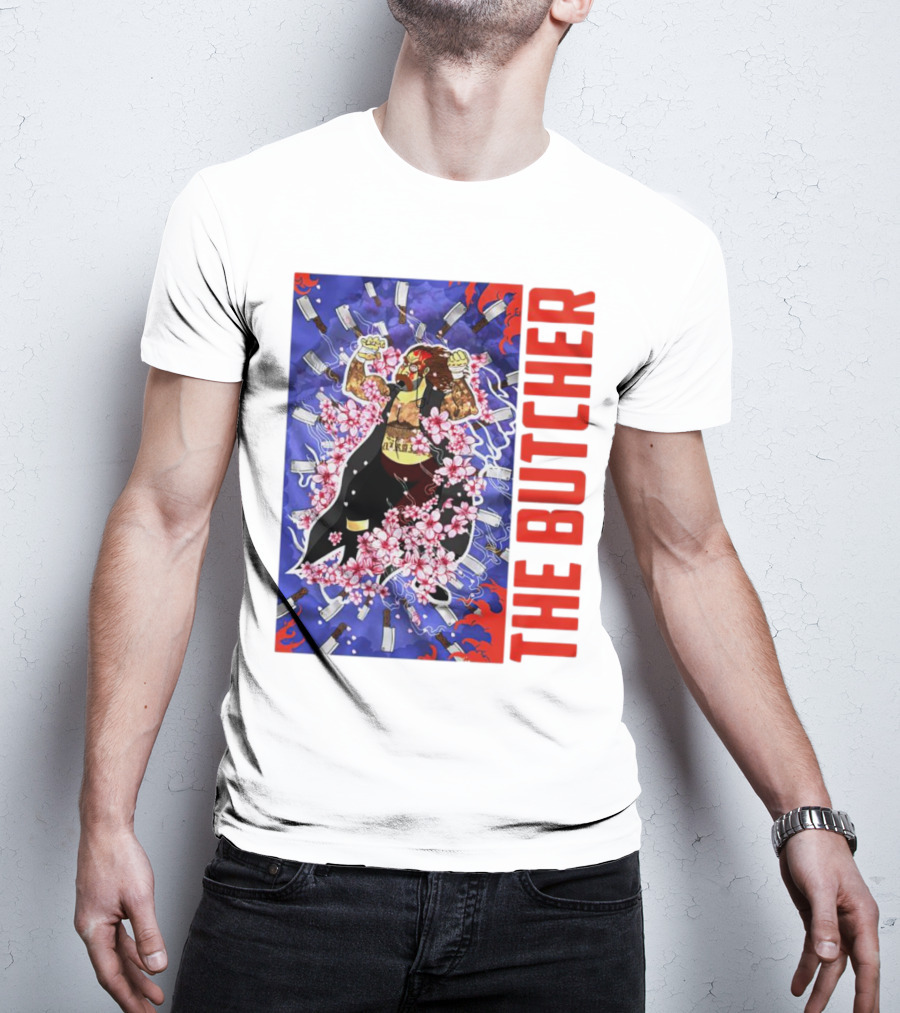 THE BUTCHER Cherry Blossom Blades Power Stance T-Shirt