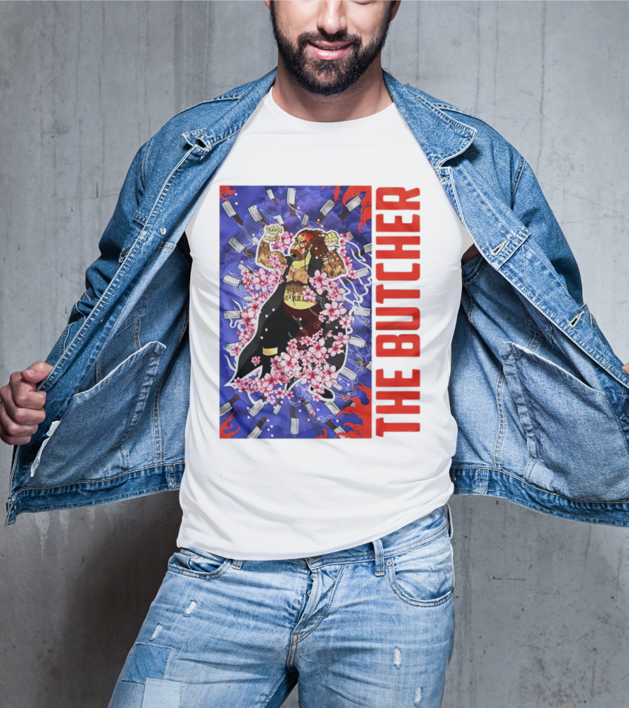 THE BUTCHER Cherry Blossom Blades Power Stance T-Shirt