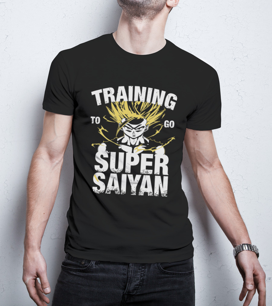 Training To Go Super Saiyan Gohan Anime Power Level Transformation T-Shirt