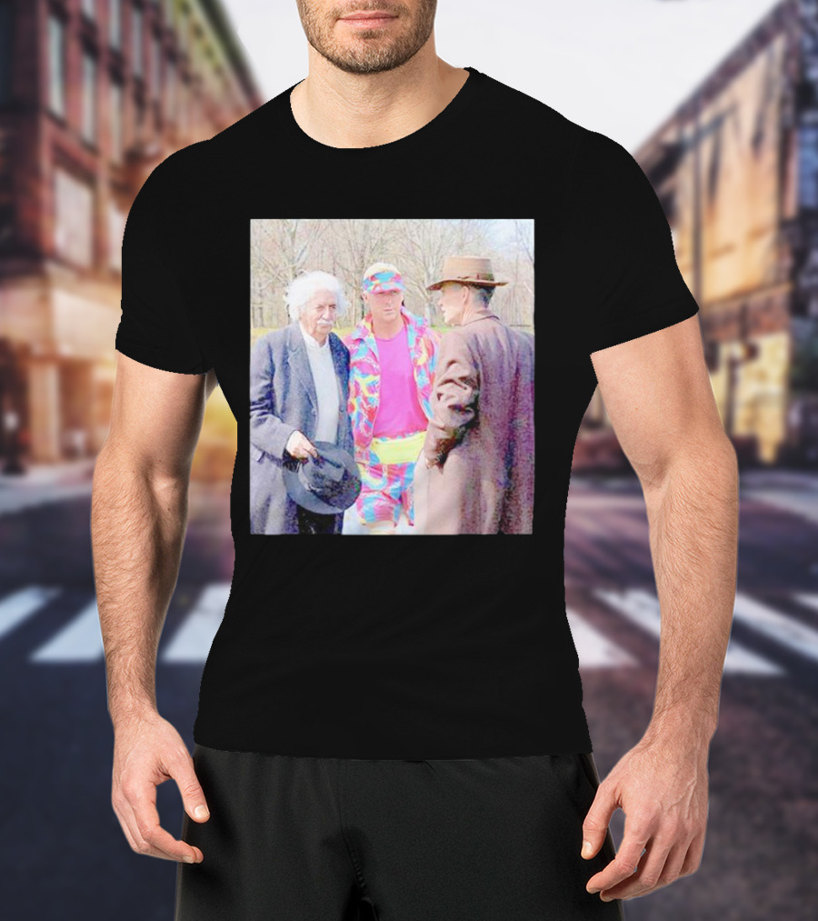 Albert Einstein Oppenheimer Ken Barbie Funny Barbenheimer Iconic Meeting T-Shirt