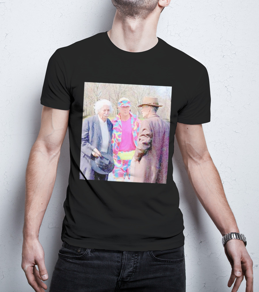 Albert Einstein Oppenheimer Ken Barbie Funny Barbenheimer Iconic Meeting T-Shirt