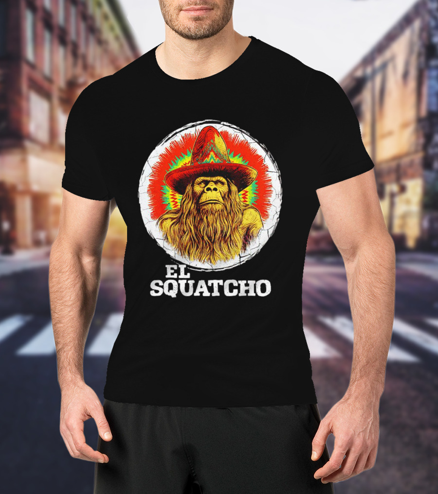 El Squatcho Psychedelic Sombrero Bigfoot T-Shirt