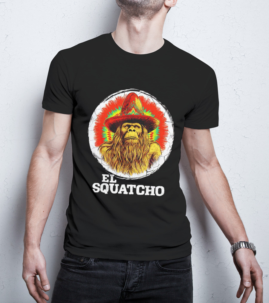 El Squatcho Psychedelic Sombrero Bigfoot T-Shirt