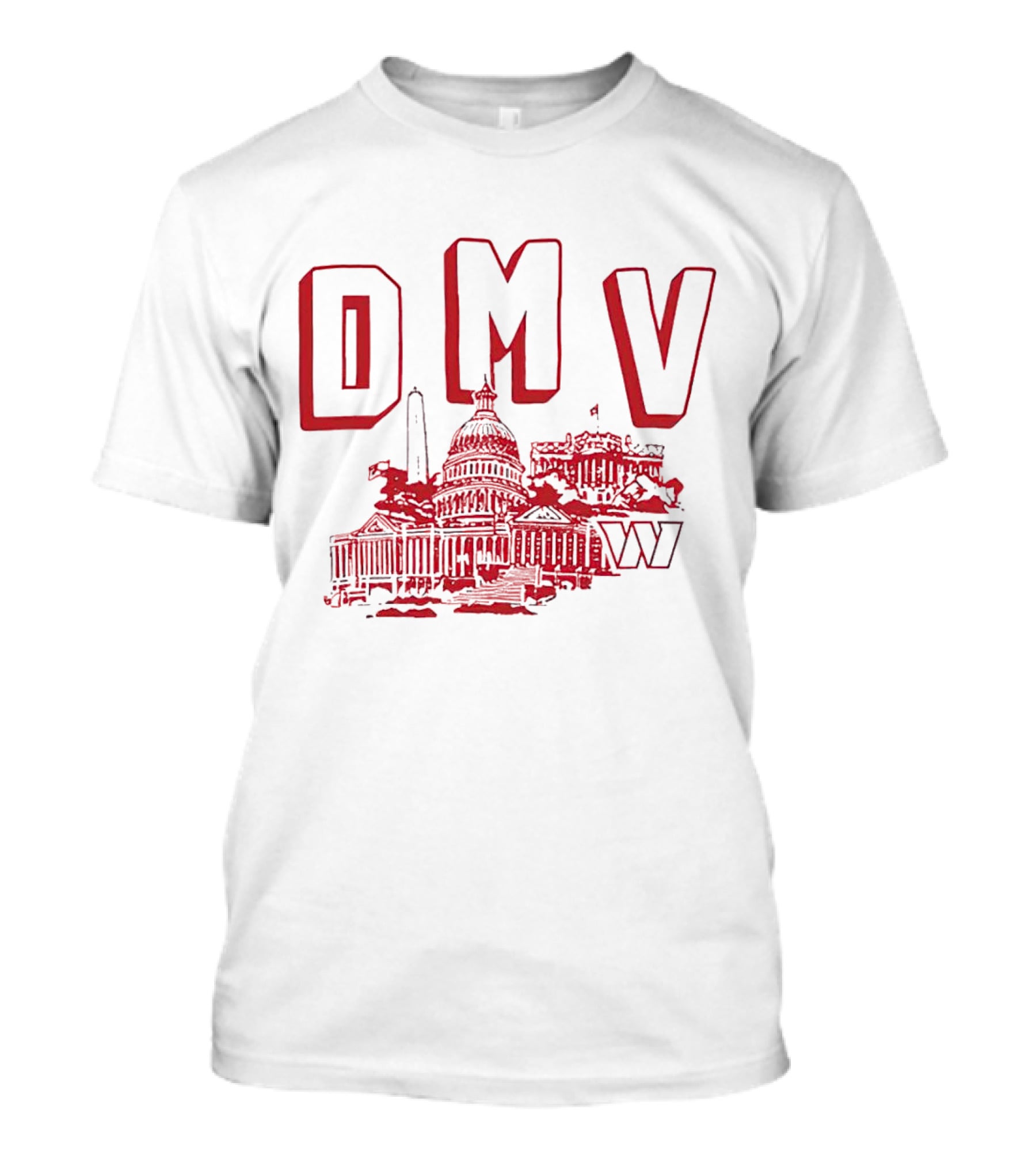 Washington Commanders DMV Capitol Building Sketched T-Shirt