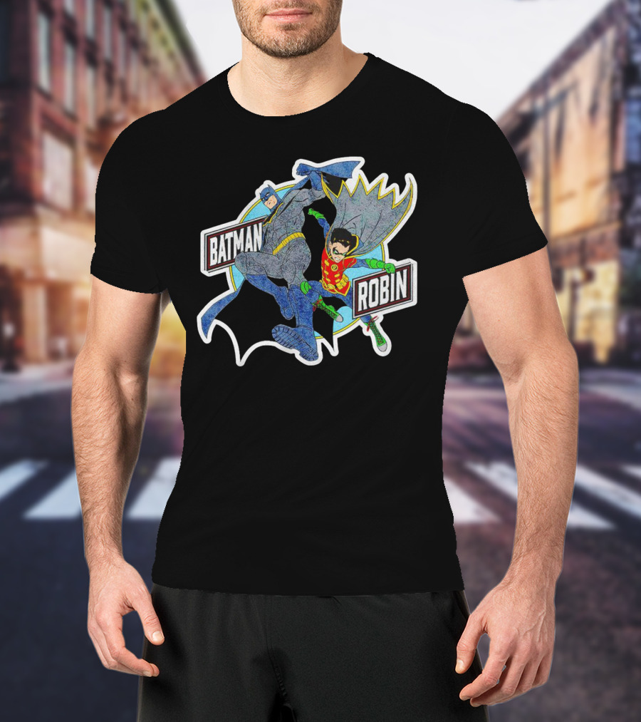 Batman Robin Retro Dynamic Duo Comic T-Shirt