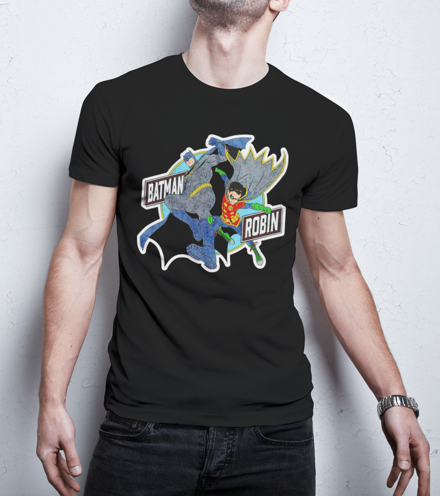 Batman Robin Retro Dynamic Duo Comic T-Shirt