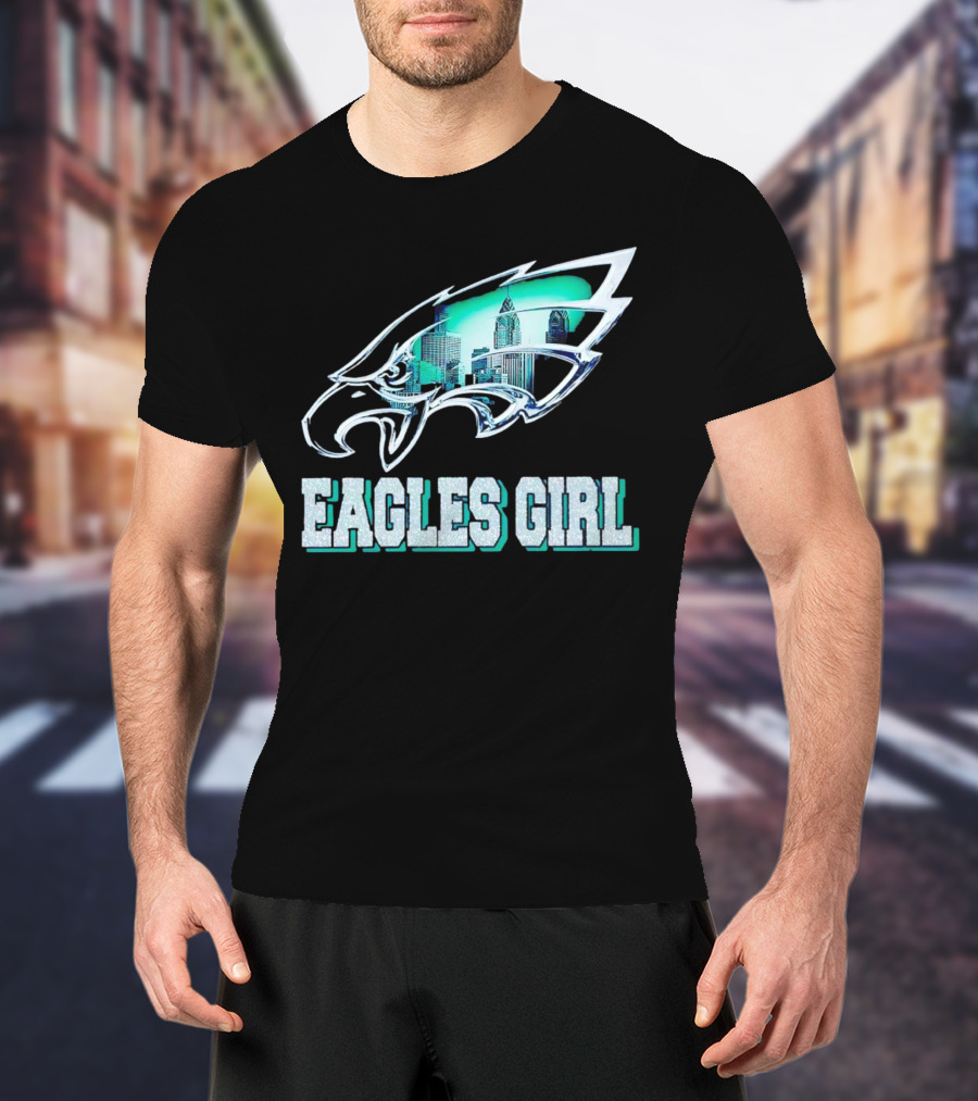 Philadelphia Eagles Girl Fly Eagles Fly Skyline T-Shirt