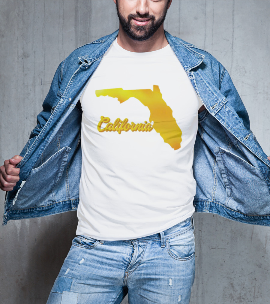 California Map Golden Florida Shape T-Shirt
