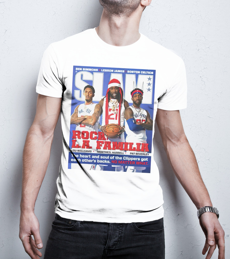 Slam Rock LA Familia Lou Williams Montrezl Harrell Pat Beverley Clippers T-Shirt