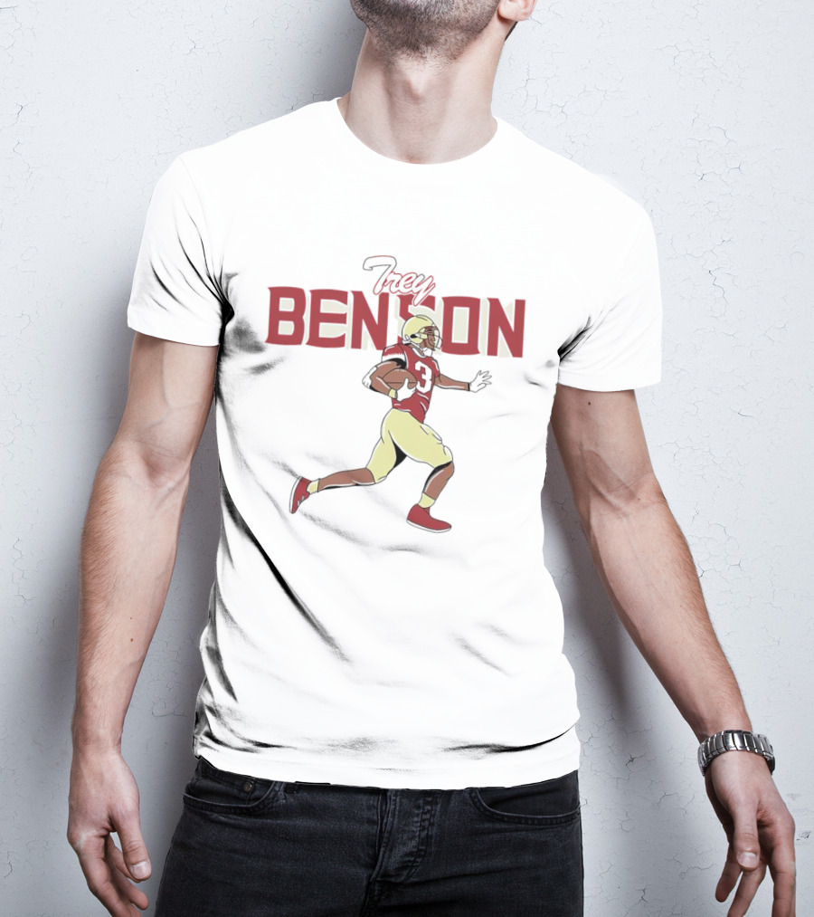 Trey Benson Football Player Florida State Seminoles Cartoon T-Shirt
