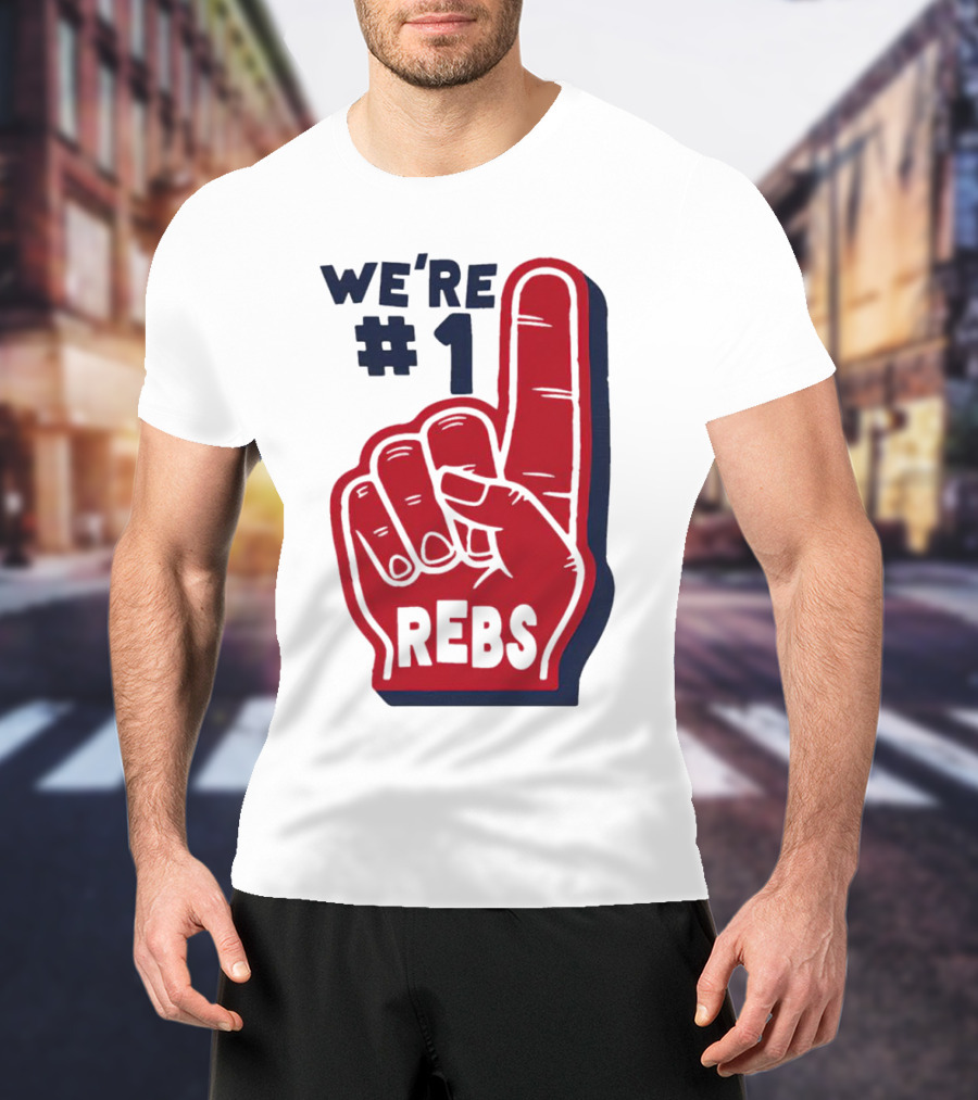 We're #1 Rebs Foam Finger Sports T-Shirt