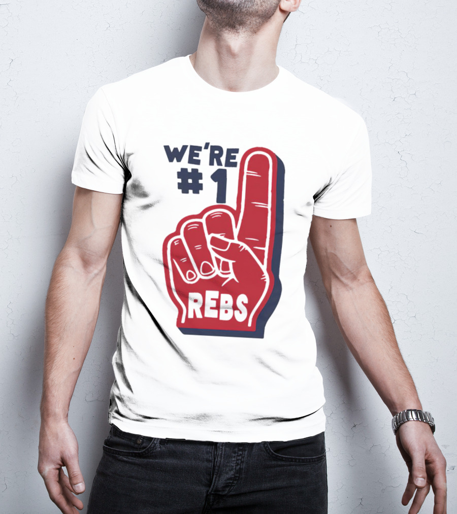 We're #1 Rebs Foam Finger Sports T-Shirt