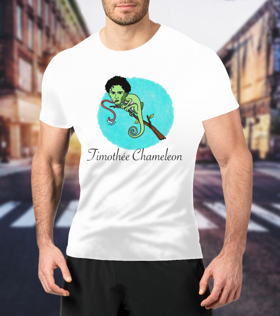 Timothée Chameleon With Green Lizard And Curled Tongue T-Shirt