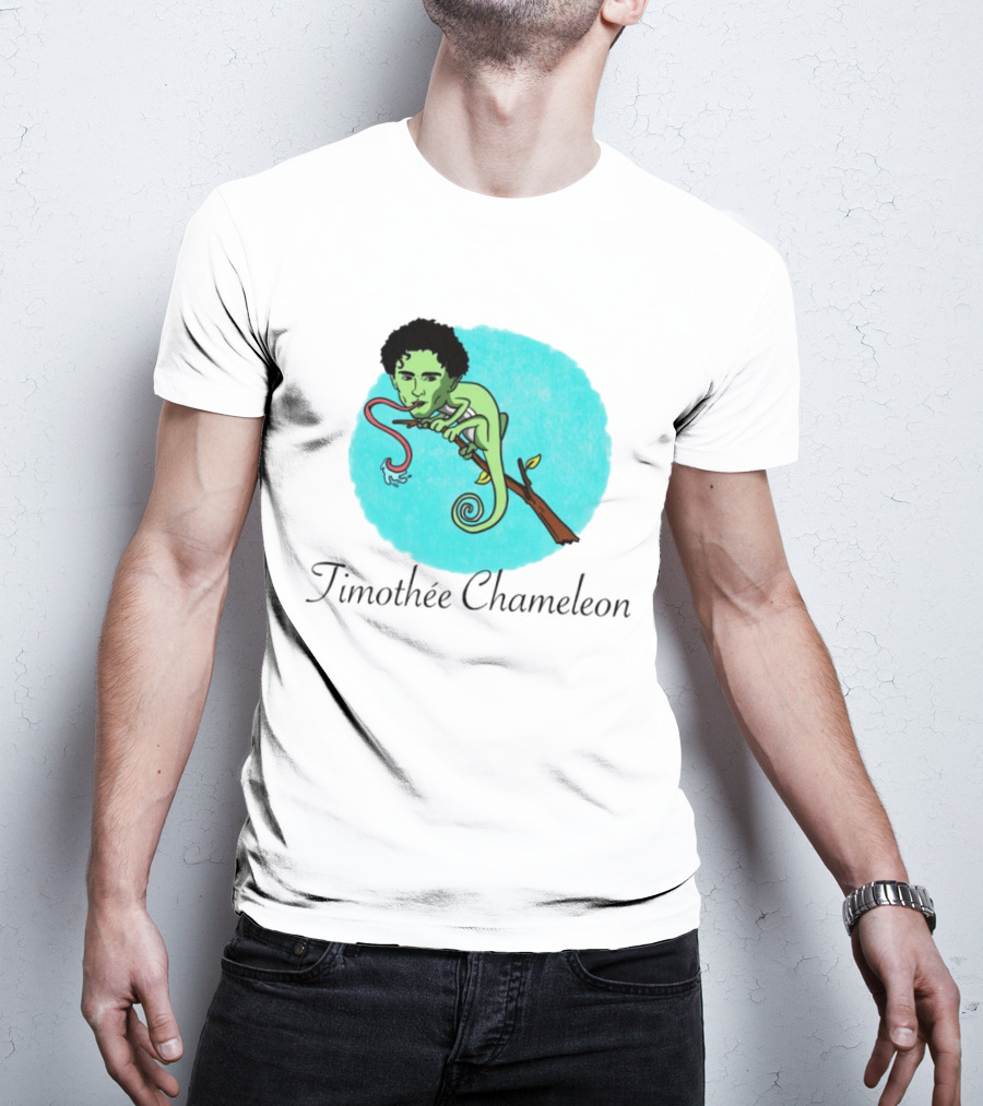 Timothée Chameleon With Green Lizard And Curled Tongue T-Shirt