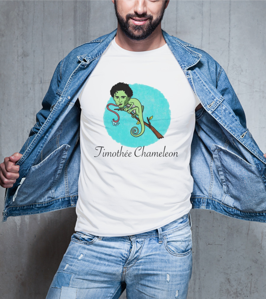 Timothée Chameleon With Green Lizard And Curled Tongue T-Shirt