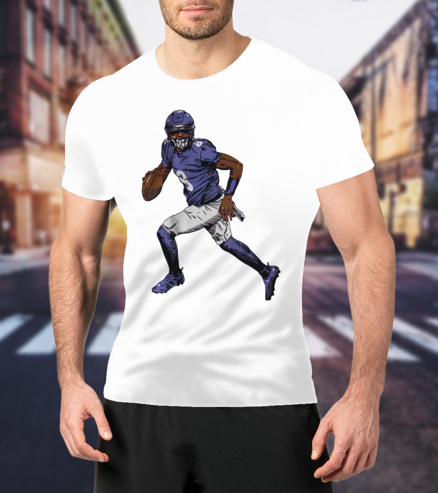 Lamar Jackson Baltimore Ravens Superstar Signature Pose T-Shirt