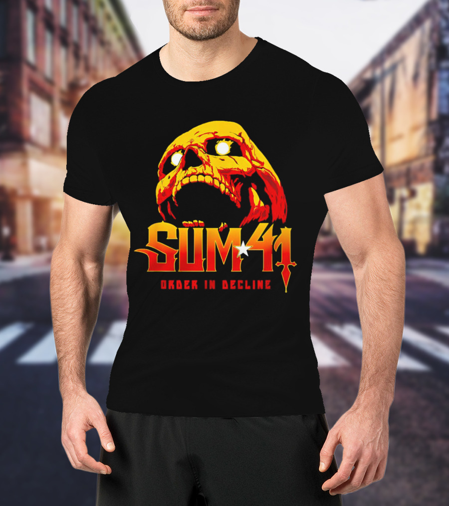 Sum 41 Order In Decline Skull Yellow Red T-Shirt