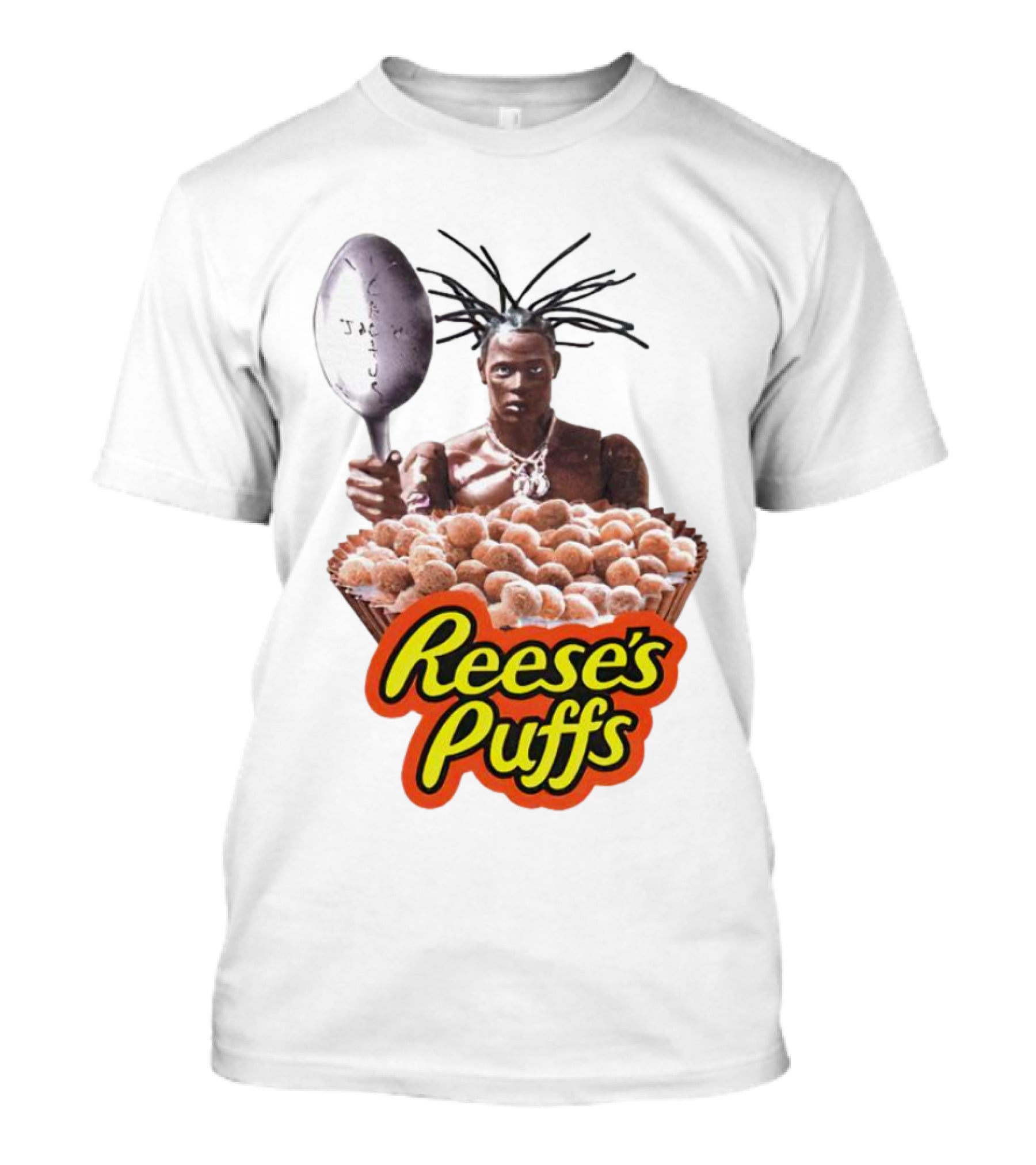 Travis Scott Reese's Puffs Cereal Spoon Branding T-Shirt