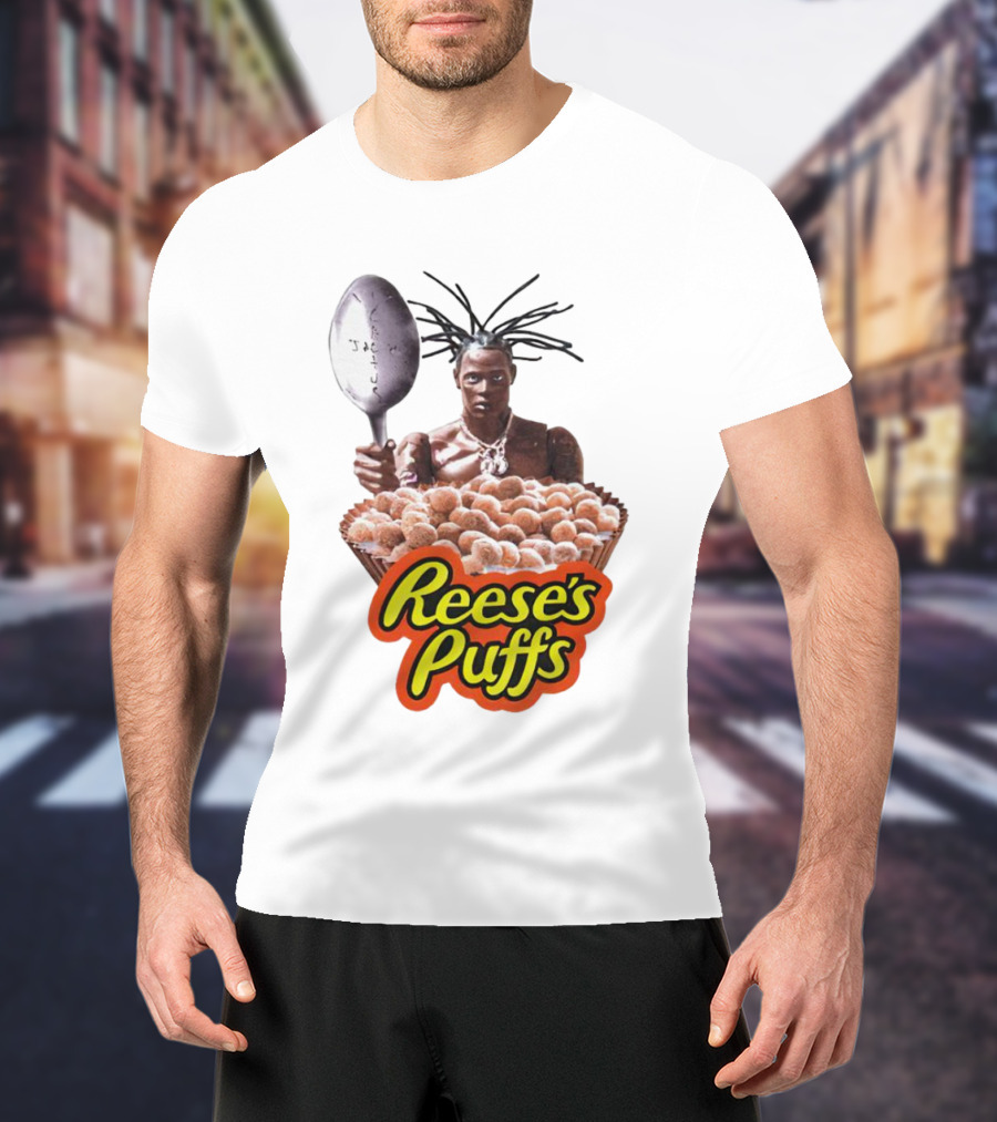 Travis Scott Reese's Puffs Cereal Spoon Branding T-Shirt