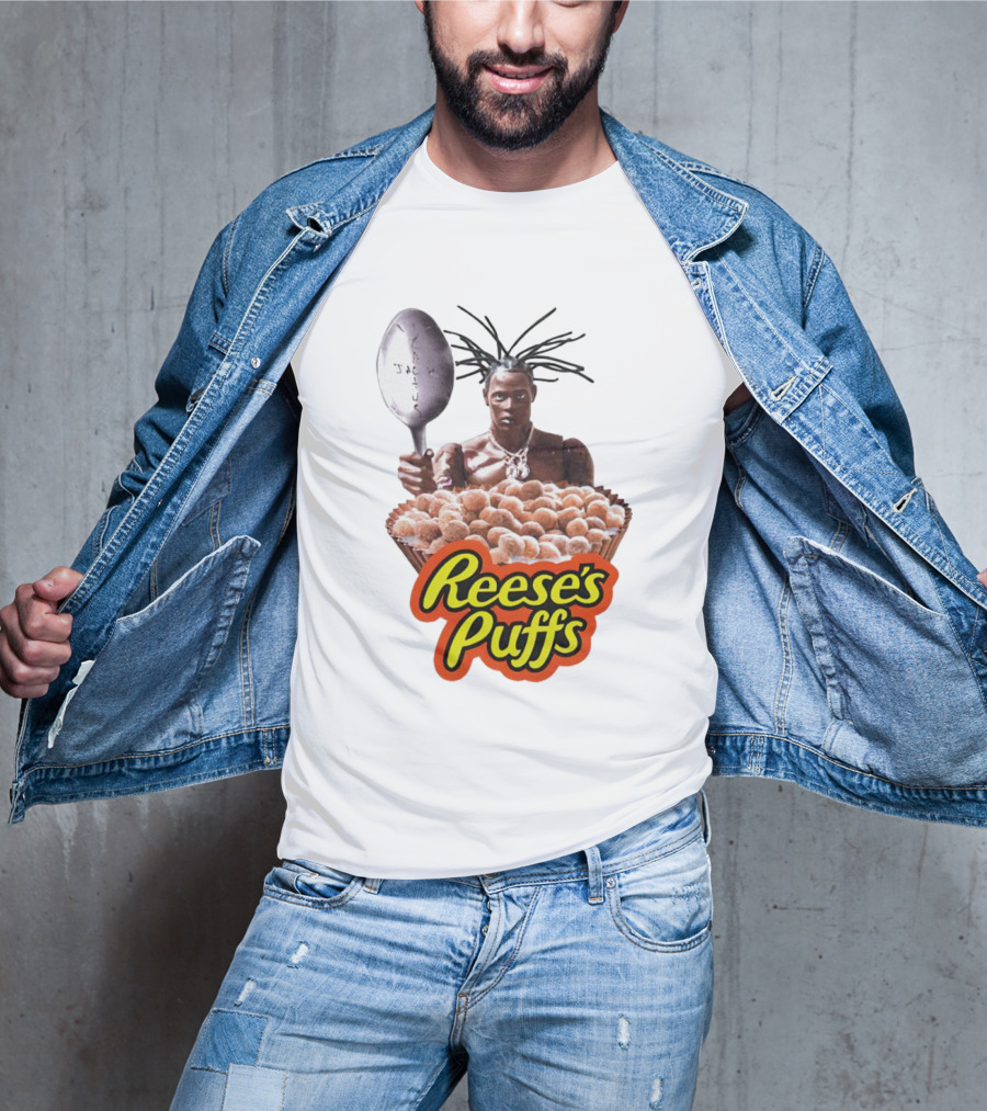 Travis Scott Reese's Puffs Cereal Spoon Branding T-Shirt