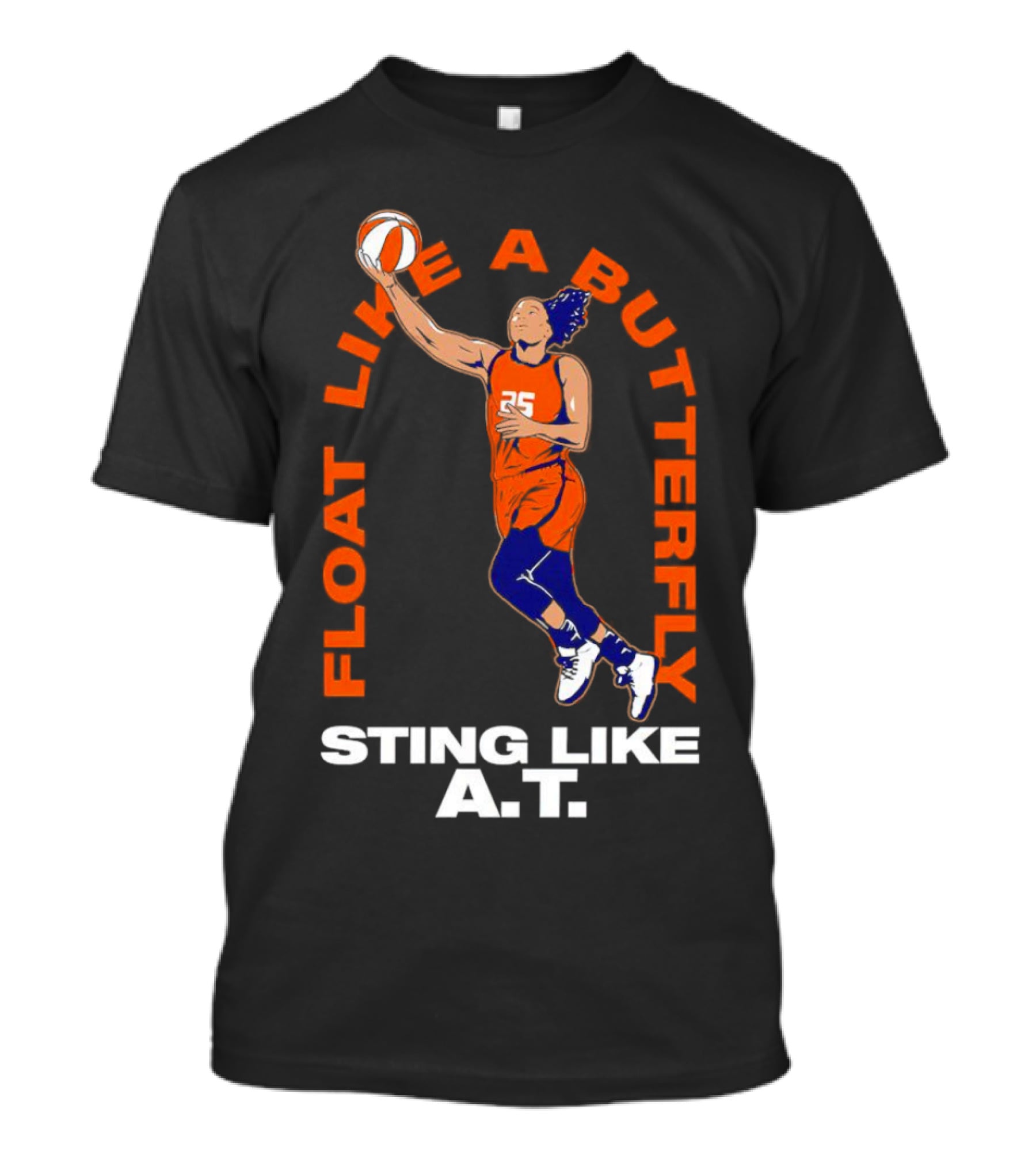 Alyssa Thomas Float Like A Butterfly Sting Like A.T. Connecticut Sun Basketball Player T-Shirt