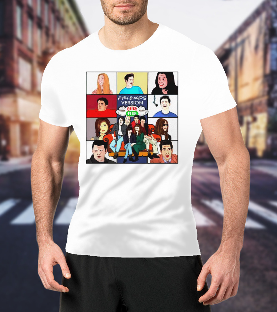 FRIEND'S Version Central Perk Iconic Characters Collage T-Shirt