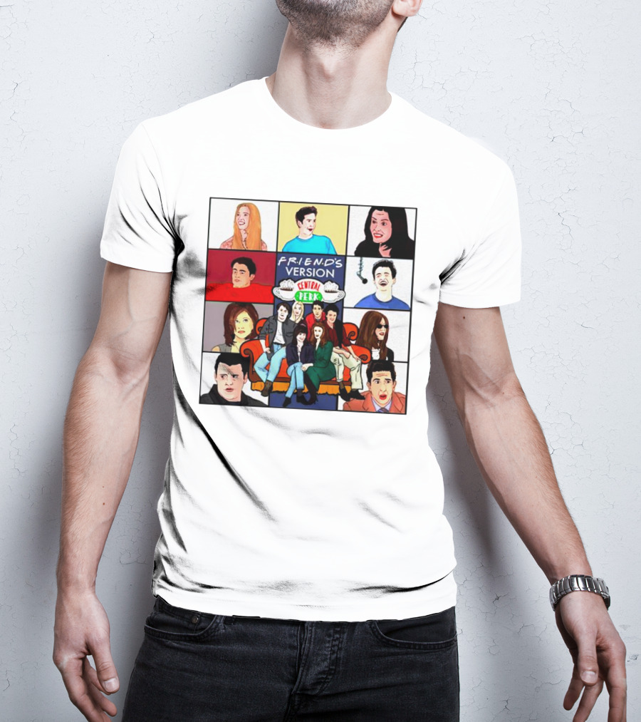 FRIEND'S Version Central Perk Iconic Characters Collage T-Shirt