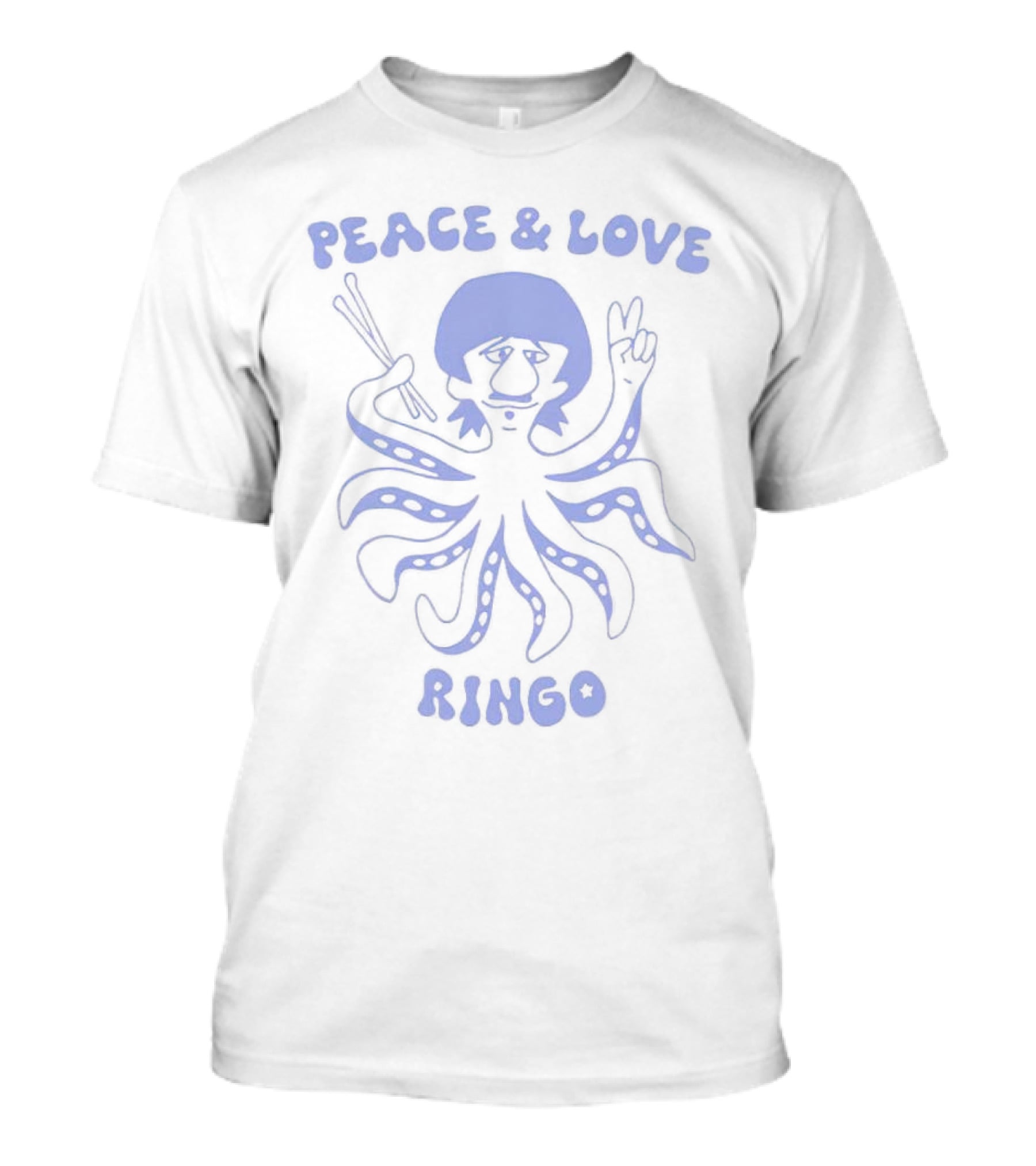 Peace And Love Octopus Drummer Ringo T-Shirt