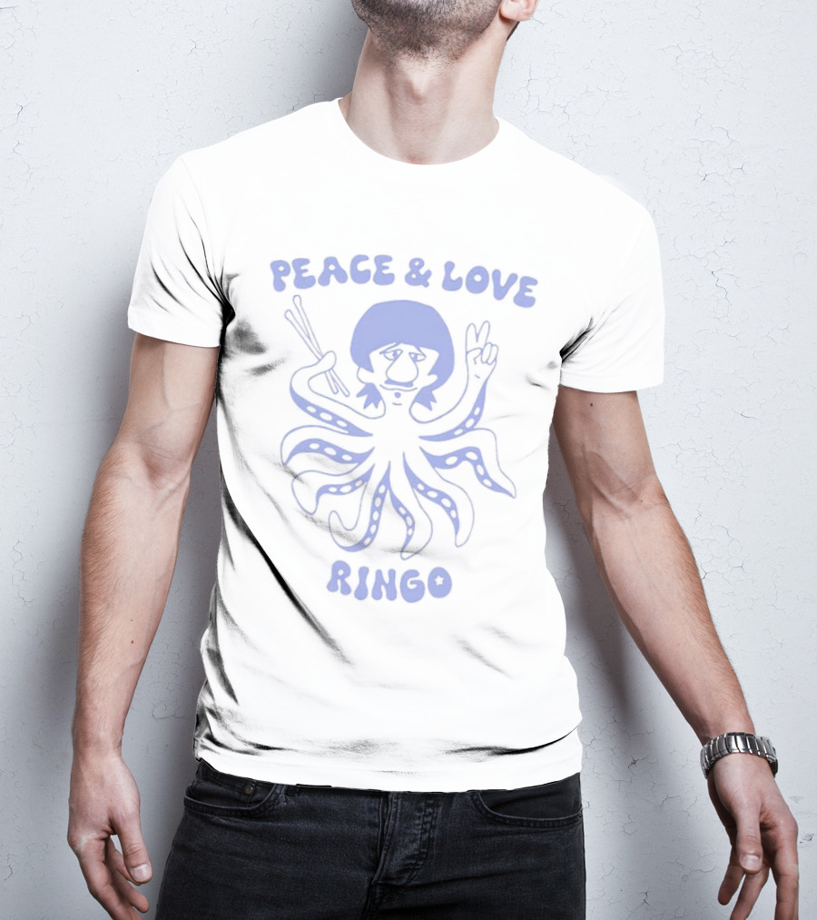 Peace And Love Octopus Drummer Ringo T-Shirt