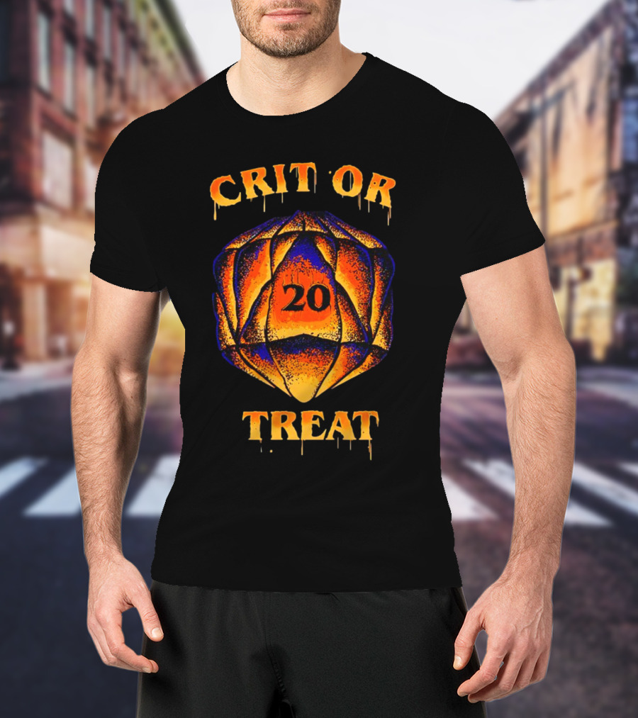 Crit Or Treat 20-Sided Dice Halloween T-Shirt